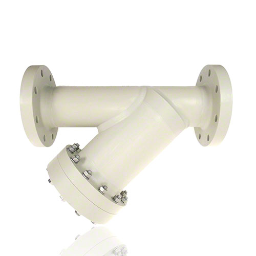 Schrägsitzschmutzfänger aus PP mit FPM Dichtungen