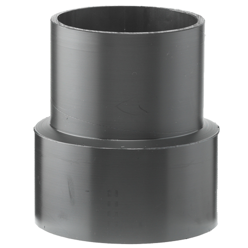 PE-Abfluss &Uuml;bergang von PE-Spitzende auf Steinzeug-Rohr