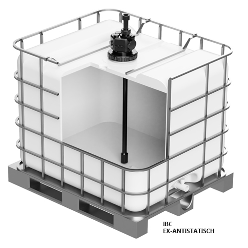 PE-el Sauglanze verstellbar, elektrisch leitfähig, Fussventil mit Borsilikatkugel, Einbaulage vertikal